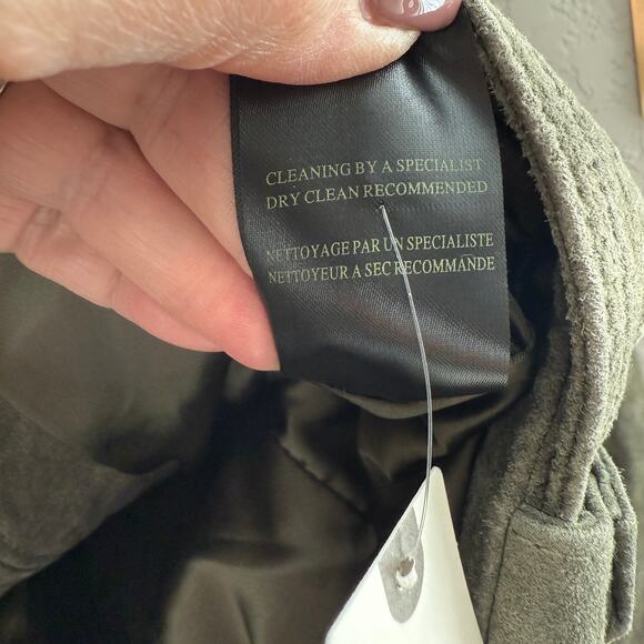 Women's Blank NYC Olive Green 100% Leather Suede Motorcycle Jacket Size XS NEW - Picture 6 of 13